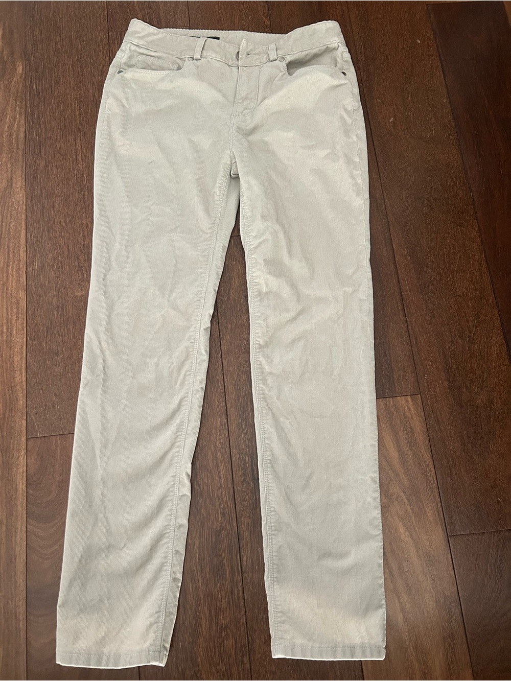Light Beige Women's Straight-Leg corduroy pants